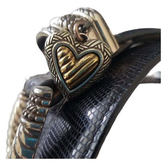 Brighton Vintage Black and Silver Tone Ladies Belt L 40" - Picture 3 of 12